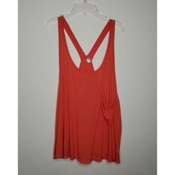 FREE PEOPLE We the free orange Tank top ONE SIZE - Picture 1 of 11